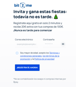 Lee más sobre el artículo Código Promocional Bit2me 2025 – 15 euros de regalo