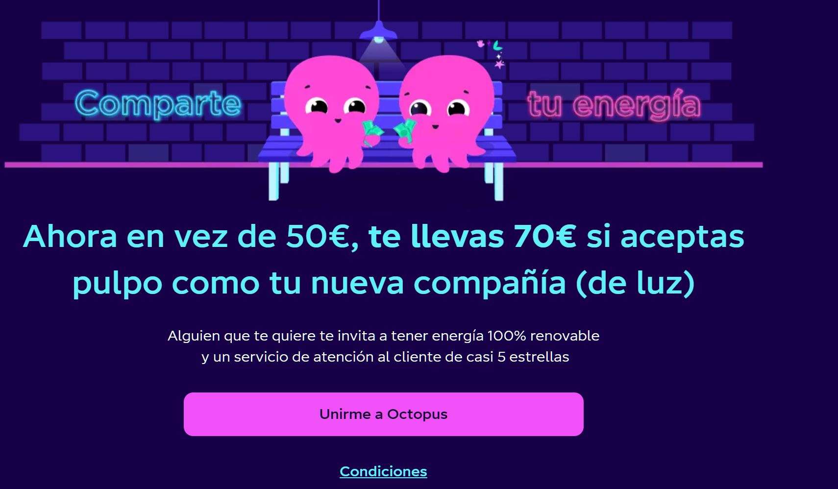 En este momento estás viendo (70€ de Regalo) Código Amigo Octopus Energy 2026: aglow-glow-290